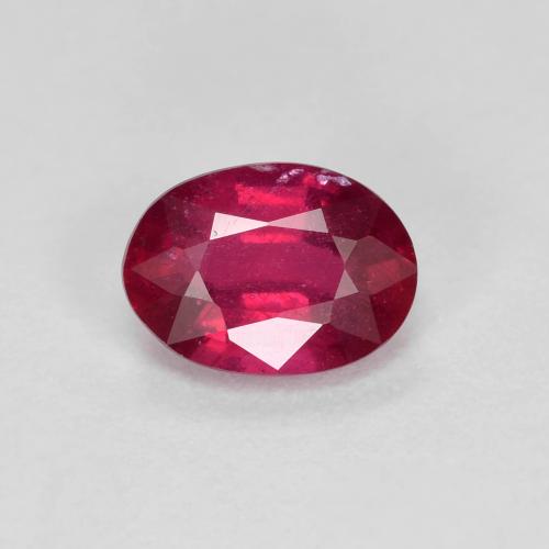 ミディアムダークレッド ルビー 宝石 - 1ct オーバル ファセット (ID: 627497)
