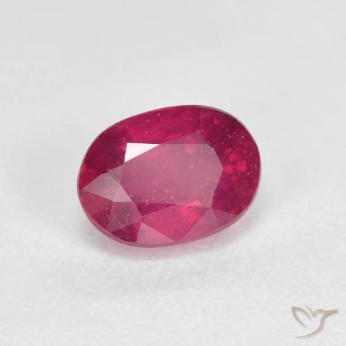1.36 ct Red Ruby Stone, Natural Ruby in Oval Facet Shape for Sale