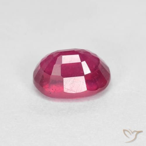 Ruby Gemstone in 7 x 5 mm (calibrated) Size for Sale, Ruby Stone in Medium-Dark Red Color