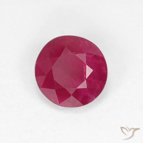 0.73 ct Red Ruby Stone, Natural Ruby in Round Facet Shape for Sale