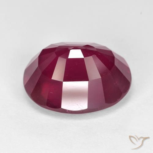 Ruby Gemstone in 15.7 x 13 mm Size for Sale, Ruby Stone in Deep Red Color