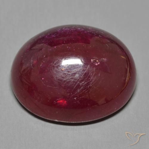 Ruby Gemstone in 18.1 x 15.2 mm Size for Sale, Ruby Stone in Deep Red Color