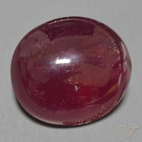 17.46 ct Red Ruby Stone, Natural Ruby in Oval Cabochon Shape for Sale