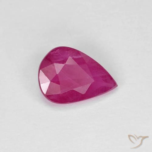 0.86 ct Red Ruby Stone, Natural Ruby in Pear Facet Shape for Sale