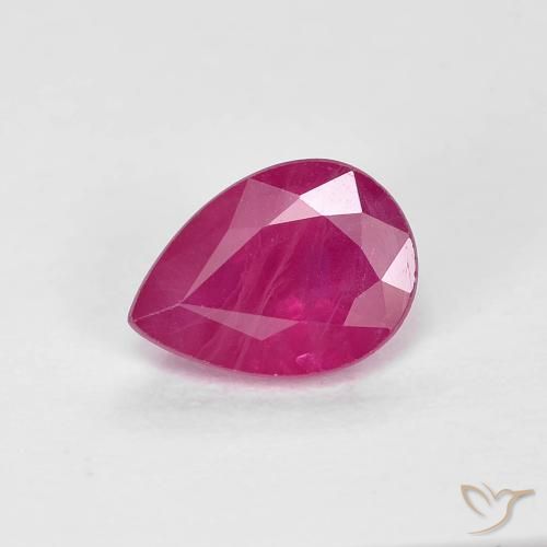 0.94ct Natural Pinkish Red Ruby, Pear Shape, VS