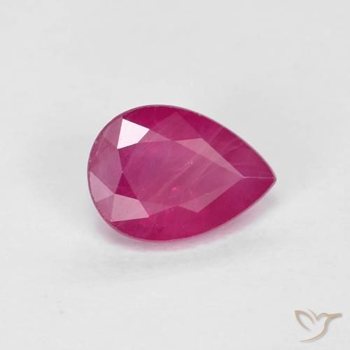 0.94 ct Red Ruby Stone, Natural Ruby in Pear Facet Shape for Sale