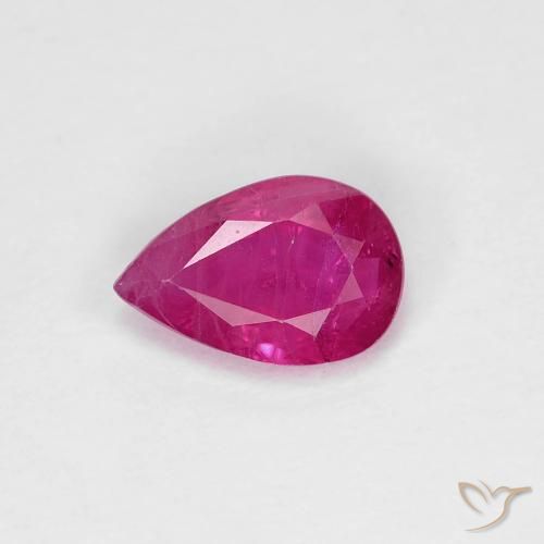 0.71ct Natural Light Red Ruby, Pear Shape, VS