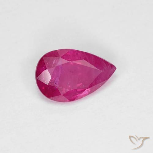 0.71 ct Red Ruby Stone, Natural Ruby in Pear Facet Shape for Sale