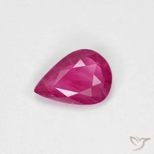 0.73ct Natural Reddish Pink Ruby, Pear Shape, VS
