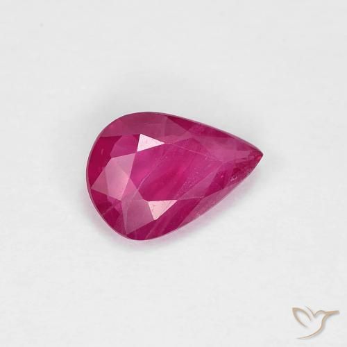 0.73 ct Red Ruby Stone, Natural Ruby in Pear Facet Shape for Sale