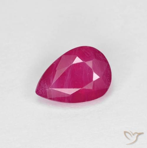 0.86ct Natural Reddish Pink Ruby, Pear Shape, VS