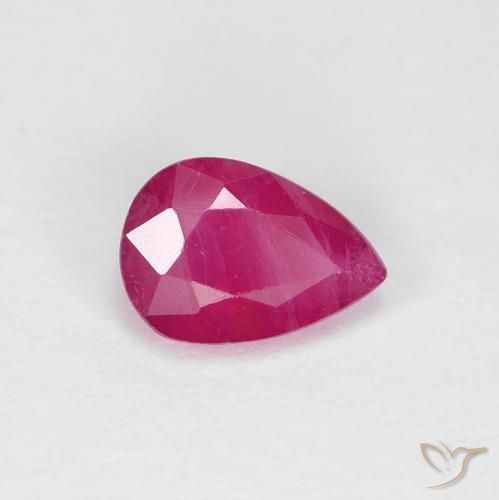 0.86 ct Red Ruby Stone, Natural Ruby in Pear Facet Shape for Sale