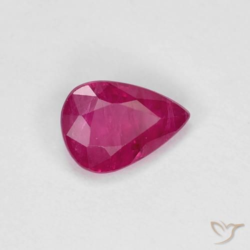 0.84ct Natural Pinkish Red Ruby, Pear Shape, VS
