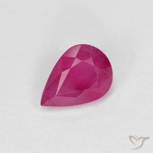 0.96 ct Red Ruby Stone, Natural Ruby in Pear Facet Shape for Sale