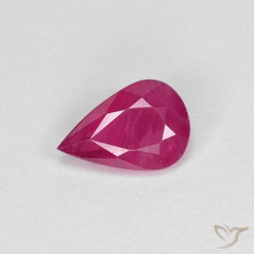 0.70ct Natural Reddish Pink Ruby, Pear Shape, VS