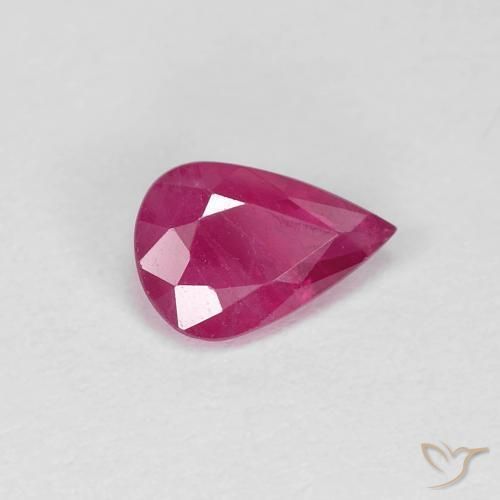 0.70 ct Red Ruby Stone, Natural Ruby in Pear Facet Shape for Sale