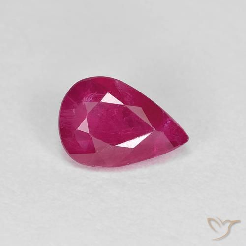 0.79ct Natural Pinkish Red Ruby, Pear Shape, VS