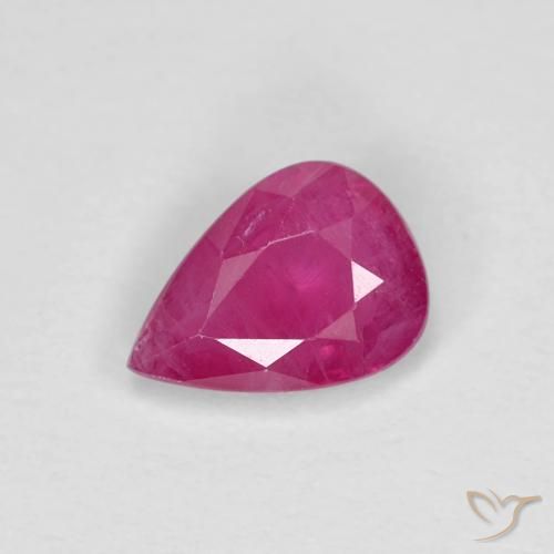 0.78ct Natural Pinkish Red Ruby, Pear Shape, VS