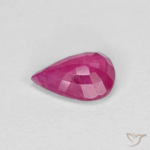 Ruby Gemstone in 6.7 x 5 mm Size for Sale, Ruby Stone in Pinkish Red Color