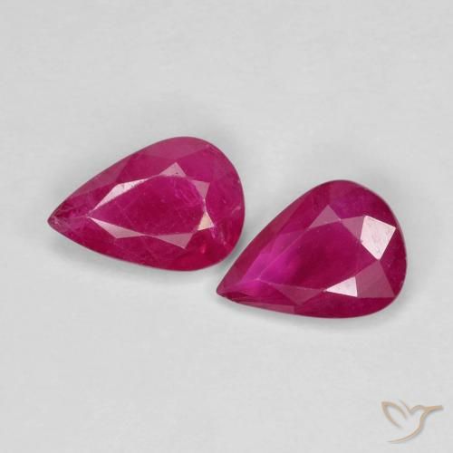 Rubí talla pera de 1,22 ct, 7 x 5 mm de Myanmar, Photo A
