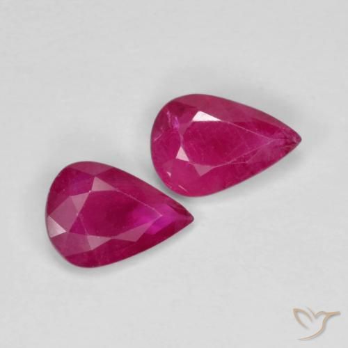 1.22 ctw Red Ruby Stones, Natural Ruby in Pear Facet Shape for Sale