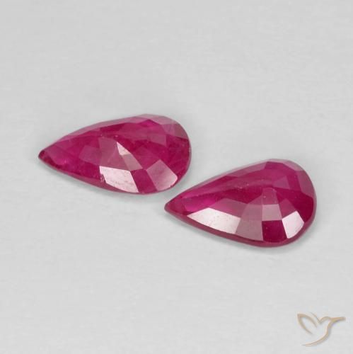 Ruby Gemstones in 7 x 5 mm (calibrated) Size for Sale, Ruby Stones in Pinkish Red Color