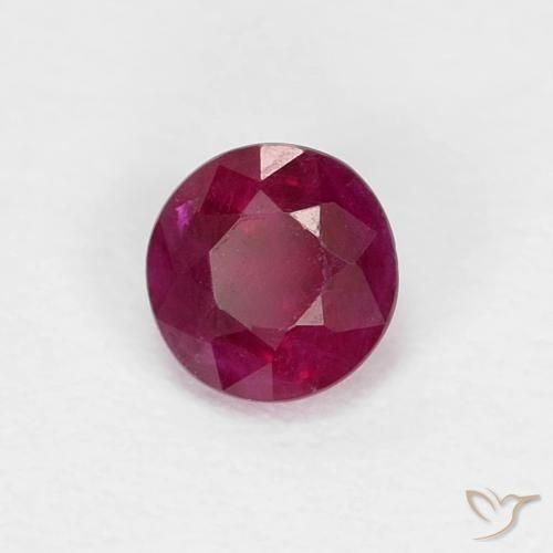 0.36 ct Red Ruby Stone, Natural Ruby in Round Facet Shape for Sale
