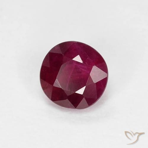 0.33 ct Red Ruby Stone, Natural Ruby in Round Facet Shape for Sale