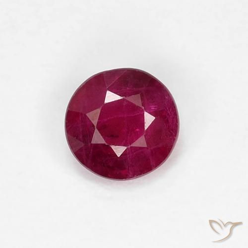 0.30ct Natural Deep Red Ruby, Round, VS-SI