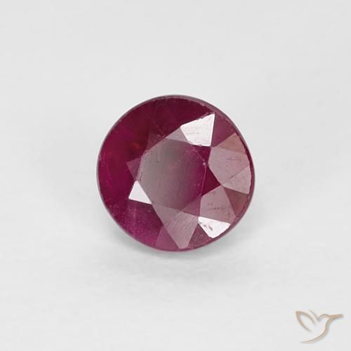 0.32 ct Red Ruby Stone, Natural Ruby in Round Facet Shape for Sale