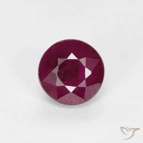 0.36ct Natural Deep Wine Red Ruby, Round, VS-SI