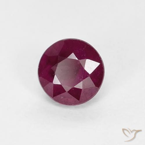 0.36 ct Red Ruby Stone, Natural Ruby in Round Facet Shape for Sale