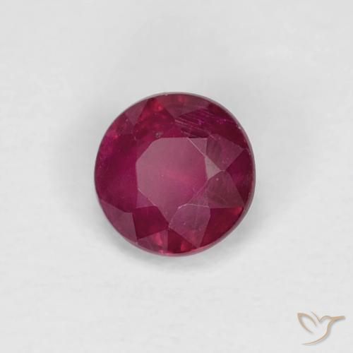 0.35 ct Red Ruby Stone, Natural Ruby in Round Facet Shape for Sale