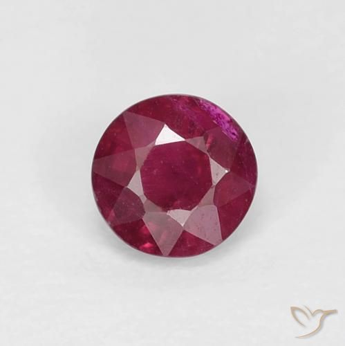 0.36ct Natural Deep Wine Red Ruby, Round, VS-SI