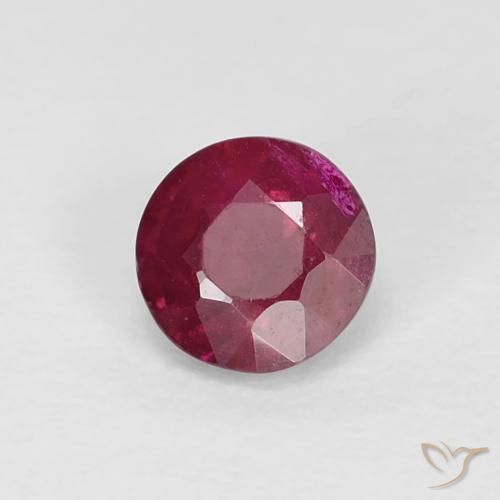 0.36 ct Red Ruby Stone, Natural Ruby in Round Facet Shape for Sale