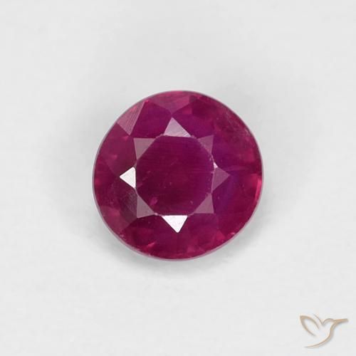 0.36ct Natural Deep Wine Red Ruby, Round, VS-SI