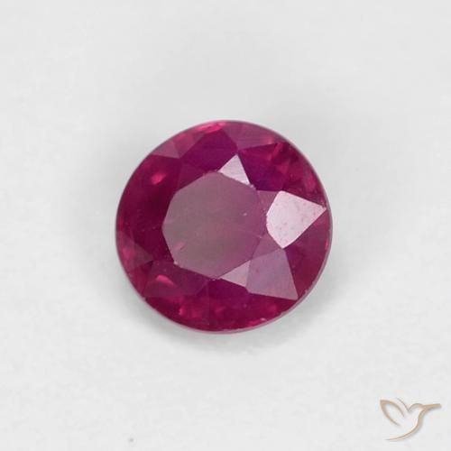 0.36 ct Red Ruby Stone, Natural Ruby in Round Facet Shape for Sale