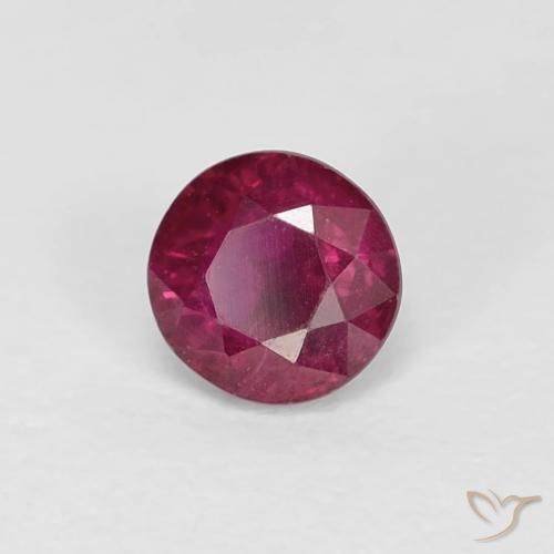 0.36 ct Red Ruby Stone, Natural Ruby in Round Facet Shape for Sale