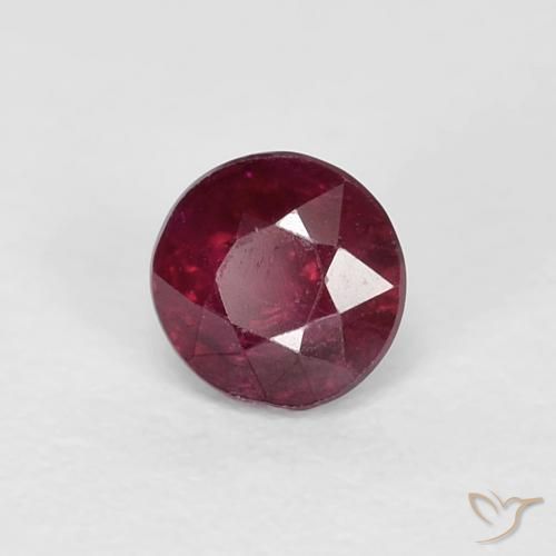 0.40 ct Red Ruby Stone, Natural Ruby in Round Facet Shape for Sale