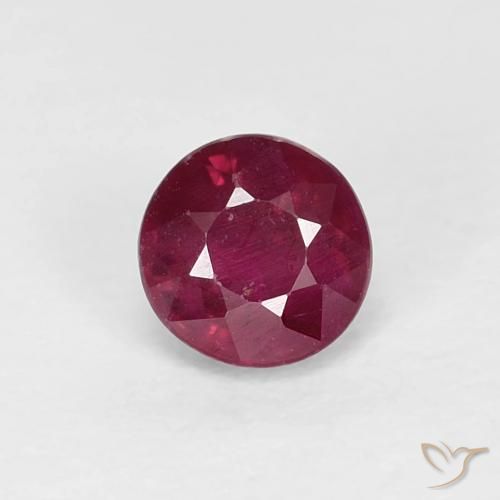 0.40ct Natural Deep Red Ruby, Round, VS-SI