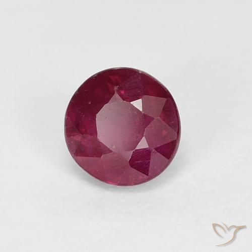 0.40 ct Red Ruby Stone, Natural Ruby in Round Facet Shape for Sale