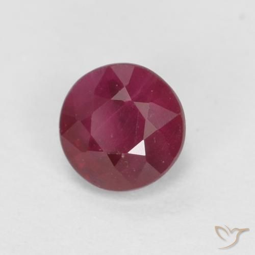 0.43 ct Red Ruby Stone, Natural Ruby in Round Facet Shape for Sale