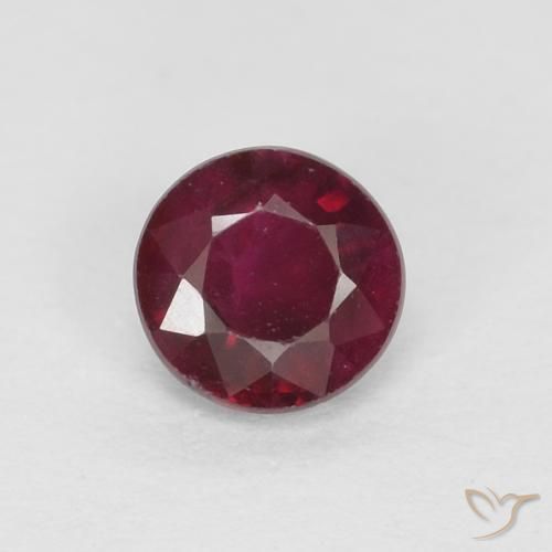 0.34ct Natural Wine Red Ruby, Round, VS