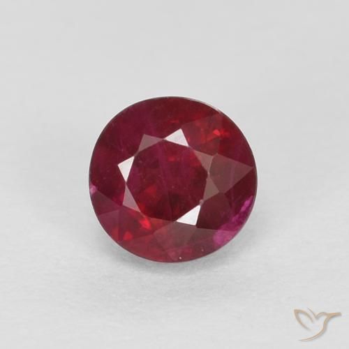 0,43 ct Rubin im Rundschliff, 3,9 mm aus Myanmar, Photo A