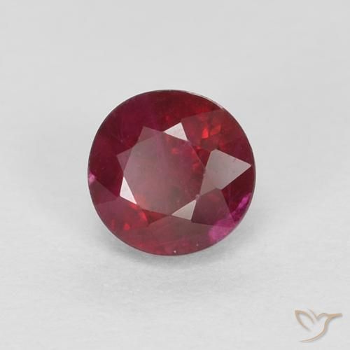 0.43 ct Red Ruby Stone, Natural Ruby in Round Facet Shape for Sale