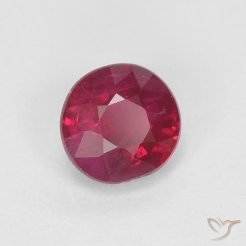 0.36 ct Red Ruby Stone, Natural Ruby in Round Facet Shape for Sale