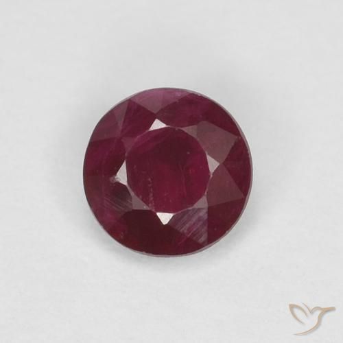 0.29ct Natural Dark Red Ruby, Round, SI
