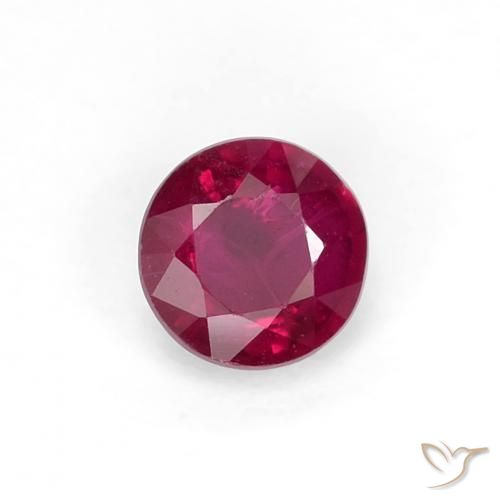 0.33 ct Red Ruby Stone, Natural Ruby in Round Facet Shape for Sale