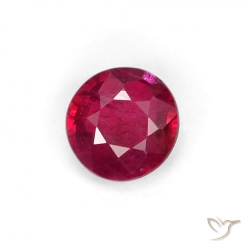 0,3 ct Rubin im Rundschliff, 4 mm aus Myanmar, Photo A
