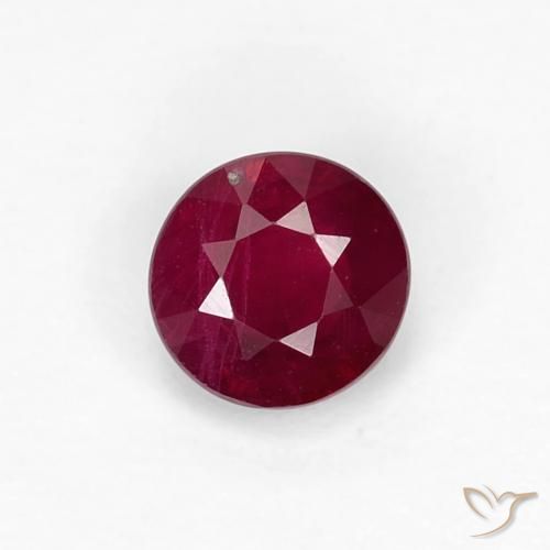 0.38ct Natural Dark Red Ruby, Round, VS-SI, Photo A